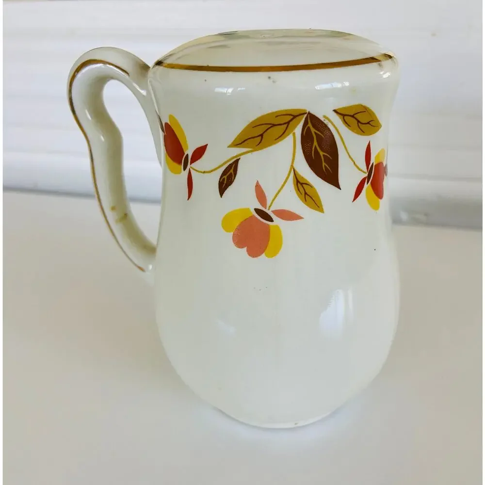 VINTAGE 1950s Hall China Mary Dunbar Autumn Leaf Pattern Pepper Shaker w/Handle